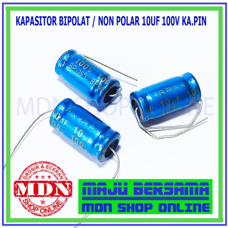 Kapasitor Bipolar Non polar Nonpolar 10uf 100v - 10 uf 100 Volt KA.PIN