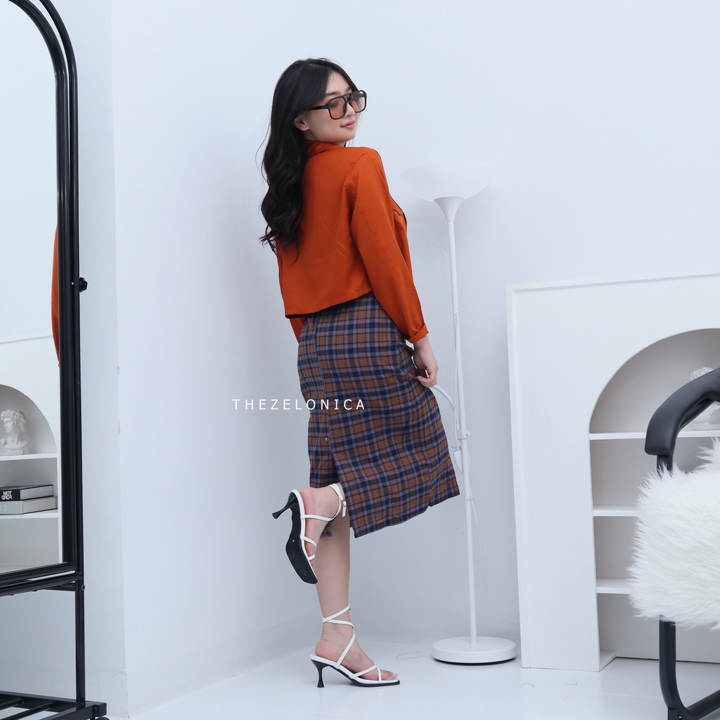 Zelonica Oksford Rok Tartan Bahan Flanel