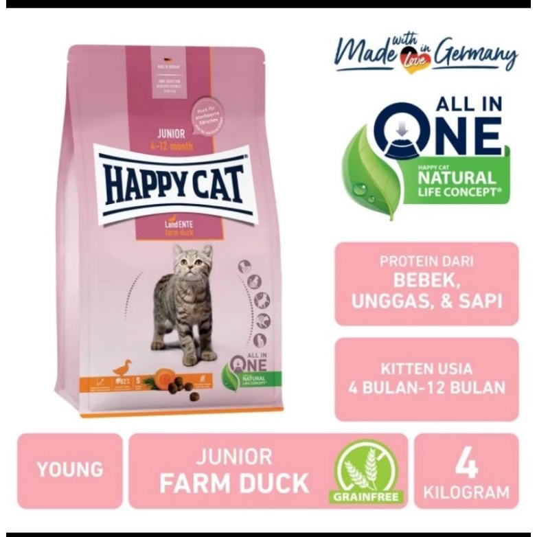 Happy Cat Junior poultry 4kg freshpack / Makanan Kucing Happy Cat Junior