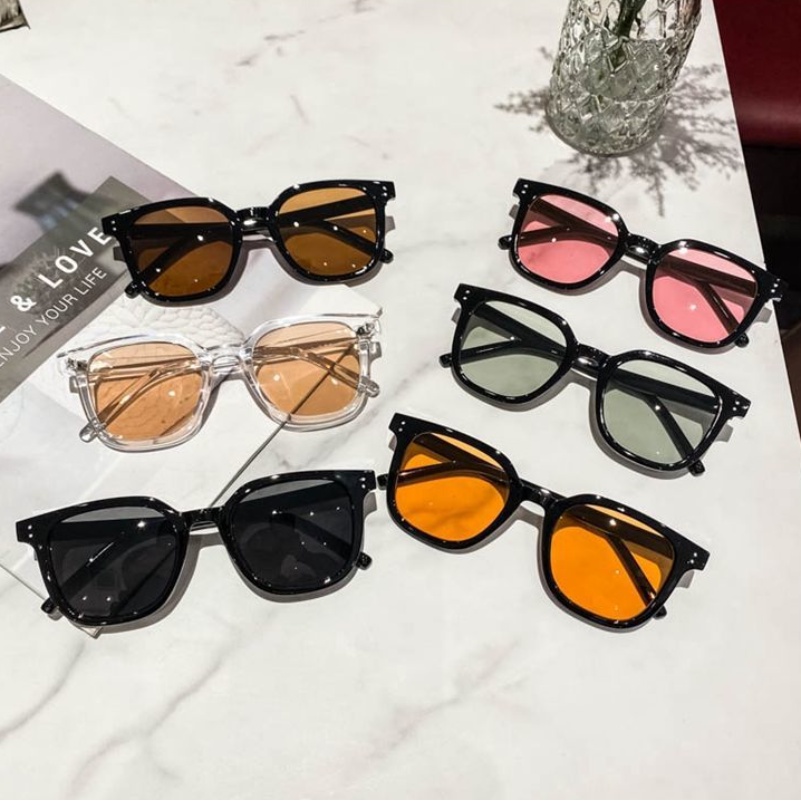 Papaozhu Chic UV400 Perlindungan Lensa Coklat Kacamata Hitam Untuk Pria Wanita Fashion Bingkai Persegi Warna Chic Kacamata Mengemudi Luar Ruangan Gaya Aksesoris