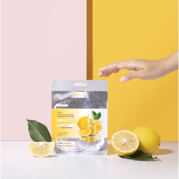 Masker Wajah Reglow 3 in 1 Ultimate Glow Sheet Mask Jeju Lemon