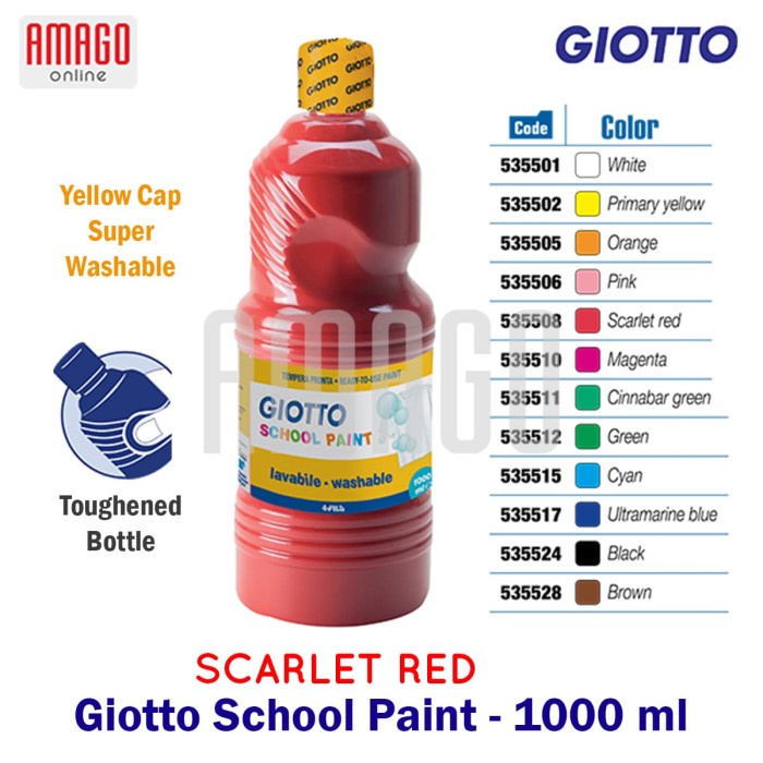 

Menakjubkan Giotto School Paint - Scarlet Red - 1.000 Ml - 535508 Terbatas