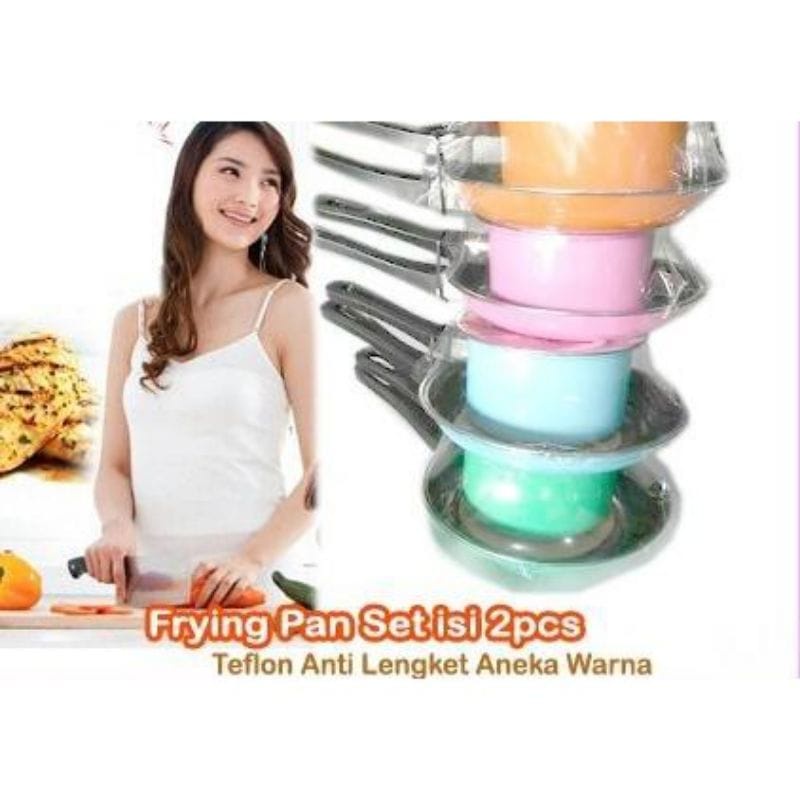 Teplon Panci Wajan Anti Lengket/ Frypan Set 2in1/ Set Teflon Fry Pan dan Panci Susu
