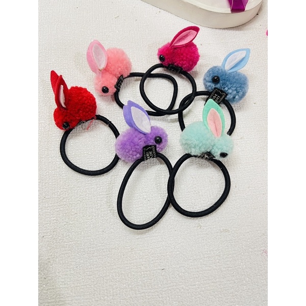 IKAT RAMBUT POMPOM KELINCI / BUNNY POMPOPM IMPOR