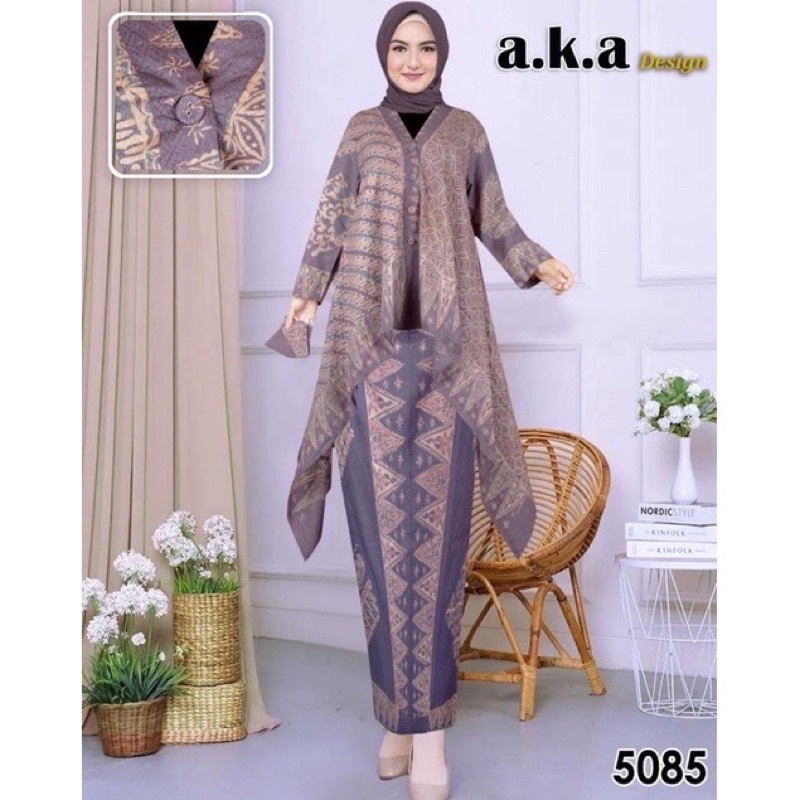 SETELAN SEMI SUTRA/SETELAN ROK BATIK VISCOSE SEMI SUTRA/SETELAN BATIK ORIGINAL