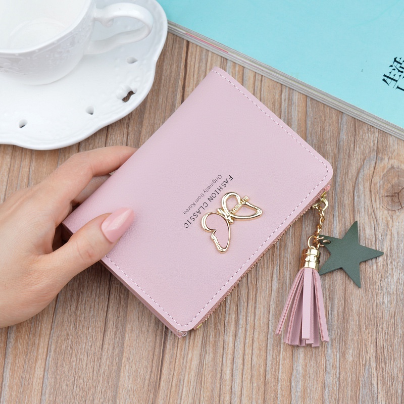 DOMPET LIPAT WANITA MINI IMPORT KULIT CHELORA SLOT KARTU KOIN KECIL LUCU PENDEK KOREA FASHION REMAJA KEKINIAN SIMPLE BRANDED BATAM CEWEK MURAH PREMIUM