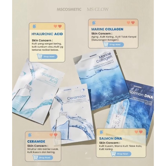 MS Glow Sheet Mask | Salmon DNA | Ceramide | Marine Collagen | Hyaluronic Acid Mask