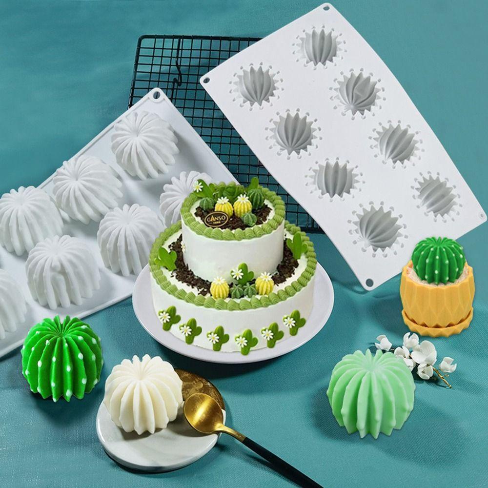 Top Kaktus Mousse Cake DIY Craft Es Batu Cupcake Coklat Cetakan Silikon