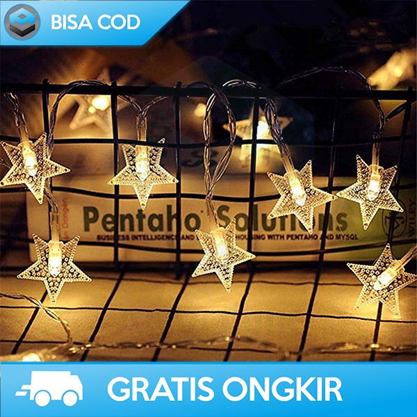 LAMPU HIAS BINTANG TUMBLR LAMP  STAR LIGHT LAMPU NATAL 20 LED 3 METER