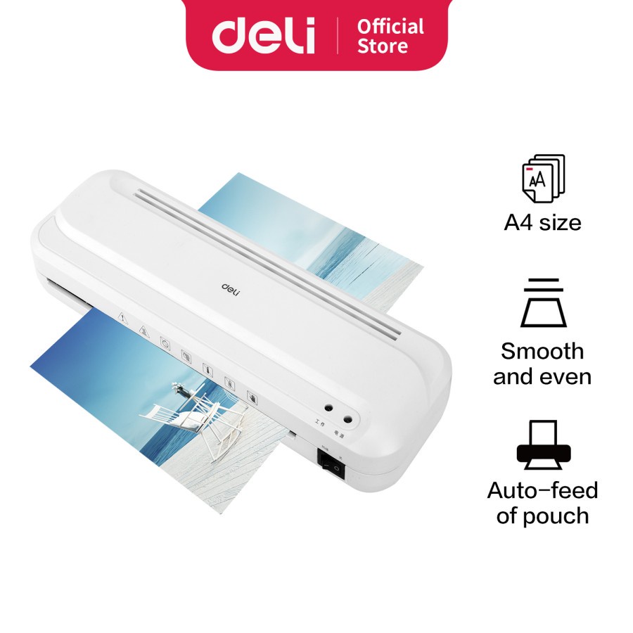 

Mesin Laminating A4 Deli kecepatan 220 mm safety reverse - E2132