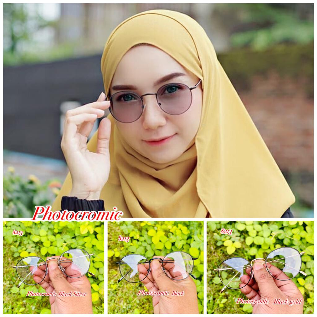 [Termurah] Kacamata Photocromic Bulat Korea / Anti Radiasi Free Box 2 In 1 Potokromik Murah Original Mata Normal
