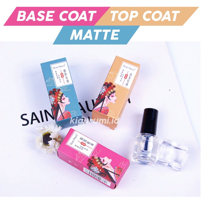 ROSE ABOUT Base Top Coat Primer Reinforce Gel 5 ml Perawatan Kuku Nail Art KU047