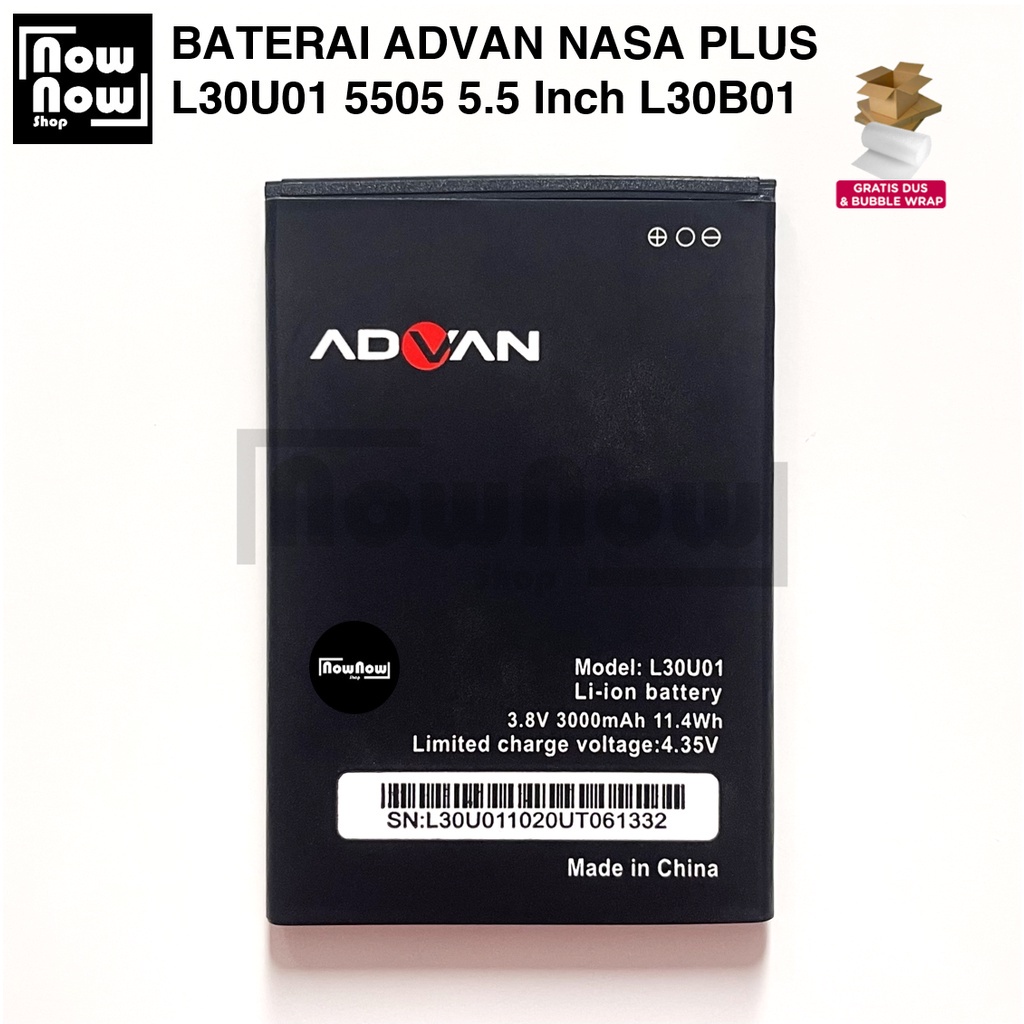 Baterai Advan NASA PLUS L30U01 5505 5.5 Inch L30B01 Original Batre Batrai Battery HP Advance