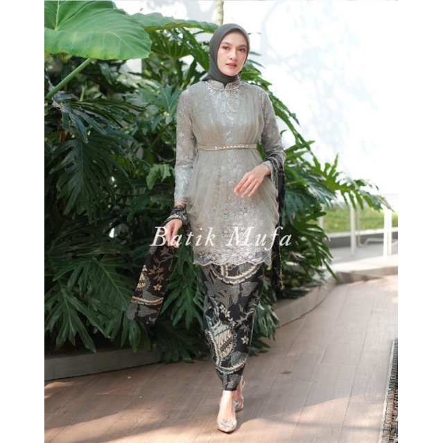 SET KEBAYA COUPLE MADINA SAGE / GREY / BROWN / ROSE | KEBAYA TERBARU KEBAYA MODERN