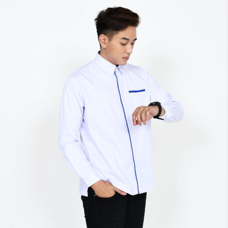 grosir kemeja putih pria &amp; wanita/baju putih dinas harian/kemeja custom ASN tangan pendek panjang