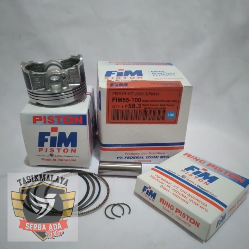 PISTON KIT SEHER KIT FIM 55 SEMI CUSTOM PEN 14 SONIC NEW, GTR 150, CB150R NEW