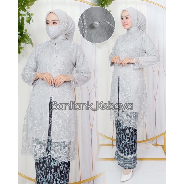 Setelan Kebaya Tunik Rok Batik Wisuda Modern Wanita Dress Kondangan Terbaru Outfit Pesta Kebaya Model Kancing