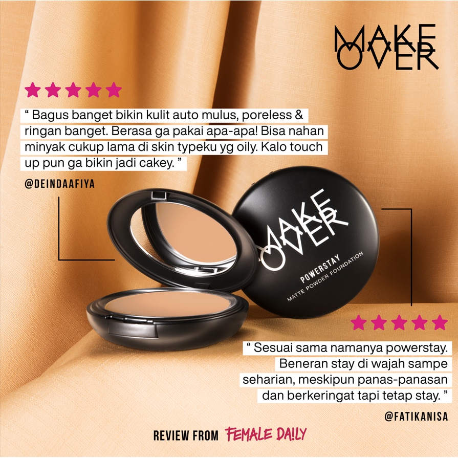 MAKE OVER Powerstay Matte Powder Foundation | Bedak Padat