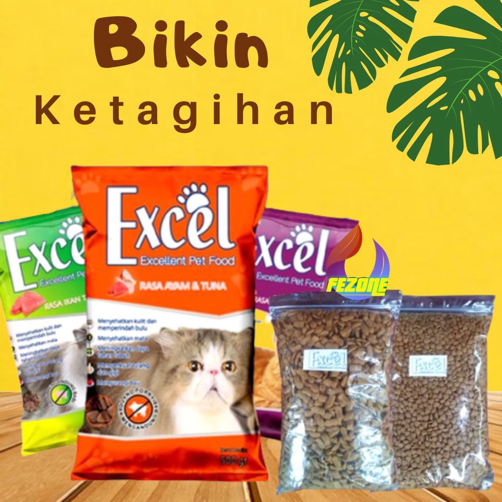 Excel 100gr Makanan Kucing Cat Food Dry Makanan Cat FEZONE