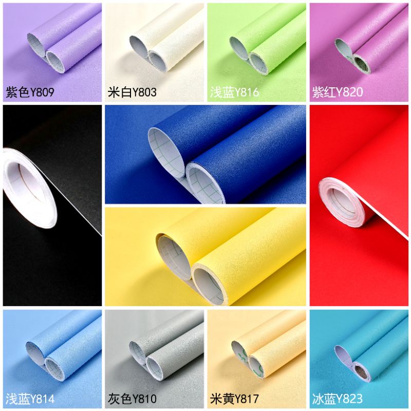 Wallpaper Sticker Dinding Ungu Muda Polos Mewah Elegan Kekinian