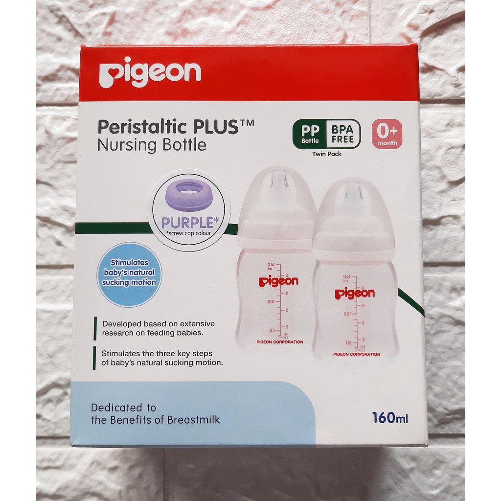 Nursing Bottle Peristaltic Plus Twin Pack PIGEON [BARU Ex Kado]