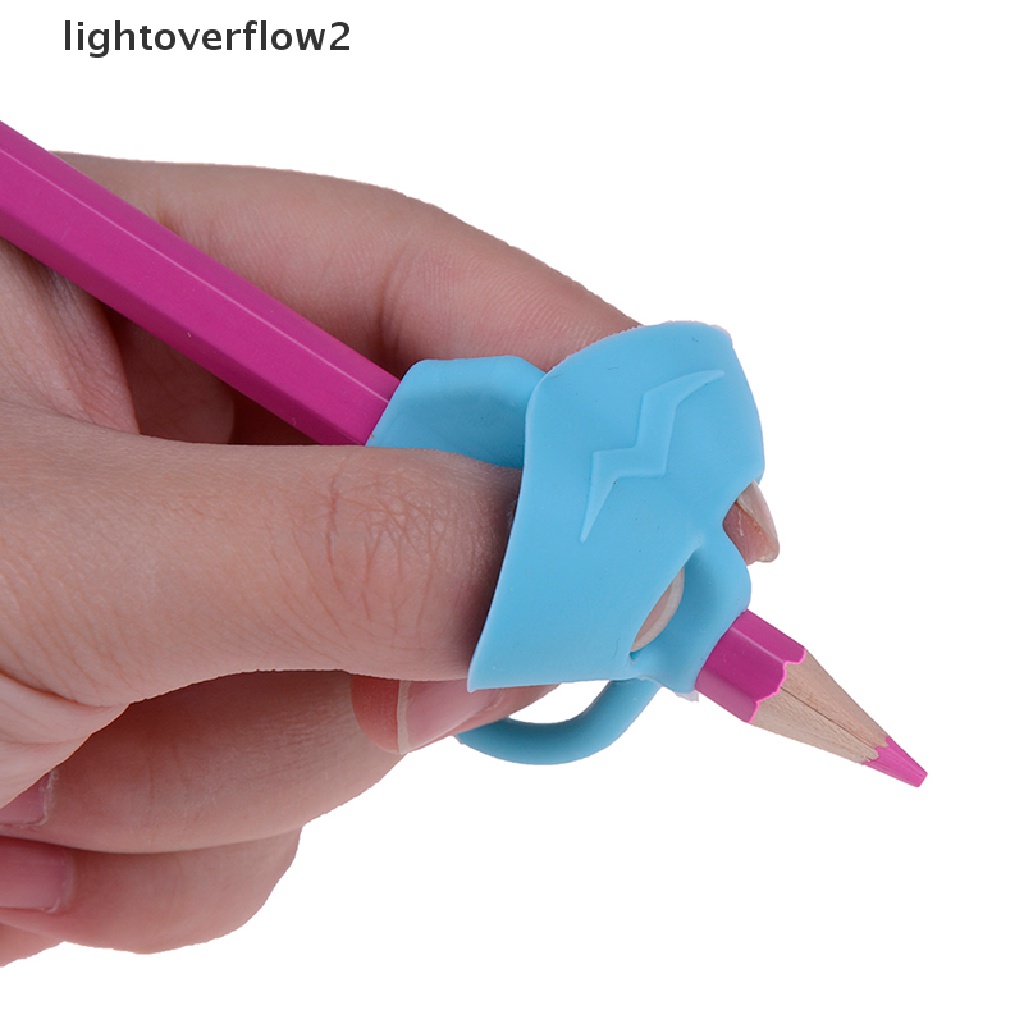 (lightoverflow2) 3pcs Grip Pensil Bahan Silikon Untuk Membantu Menulis