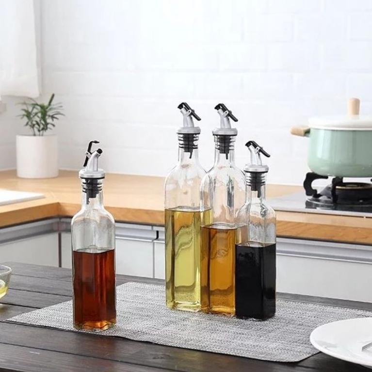 BOTOL MINYAK GORENG 500ml SERBAGUNA MULTIFUNGSI PERSEGI KACA TEBAL "GRL.18Oc22e"