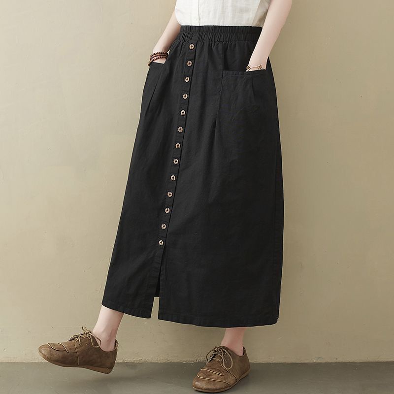 DEVAN SKIRT | ROK KANCING PANJANG WANITA BAHAN KATUN SIGARET