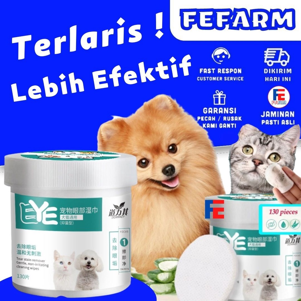 Tisu Basah Kucing Pembersih Noda Anjing Cat Tear Mata Stain Remover FEFARM