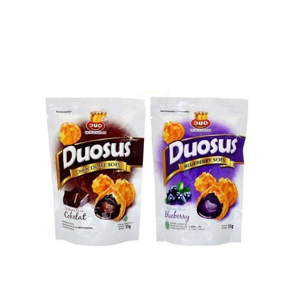 

[ HOKKY] Duosus Kue Soes Kering 35gr Cokelat Blueberry Coklat Blubery Snack Cemilan Anak Murah