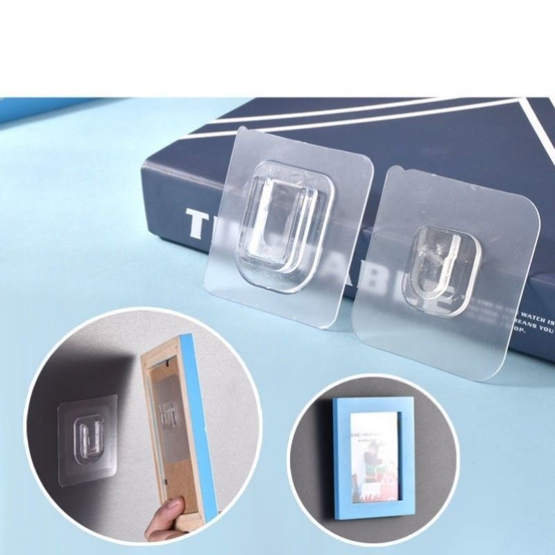 Gantungan Tempel Socket Hook Transparan 1 Set Pasang Perekat Penggantung Plus Minus Double Tape Serbaguna Barang Stop Kontak Gantung Dinding Waterproof Pigura Stopkontak Colokan Listrik ART43