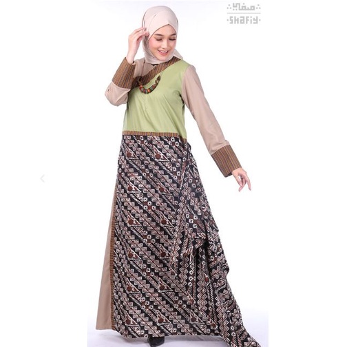 Kumara Gamis Batik Shafiy Original Modern Etnik Jumbo Kombinasi Polos Tenun Terbaru Dress Wanita Big Size Dewasa Kekinian Cantik Kondangan Muslim XL