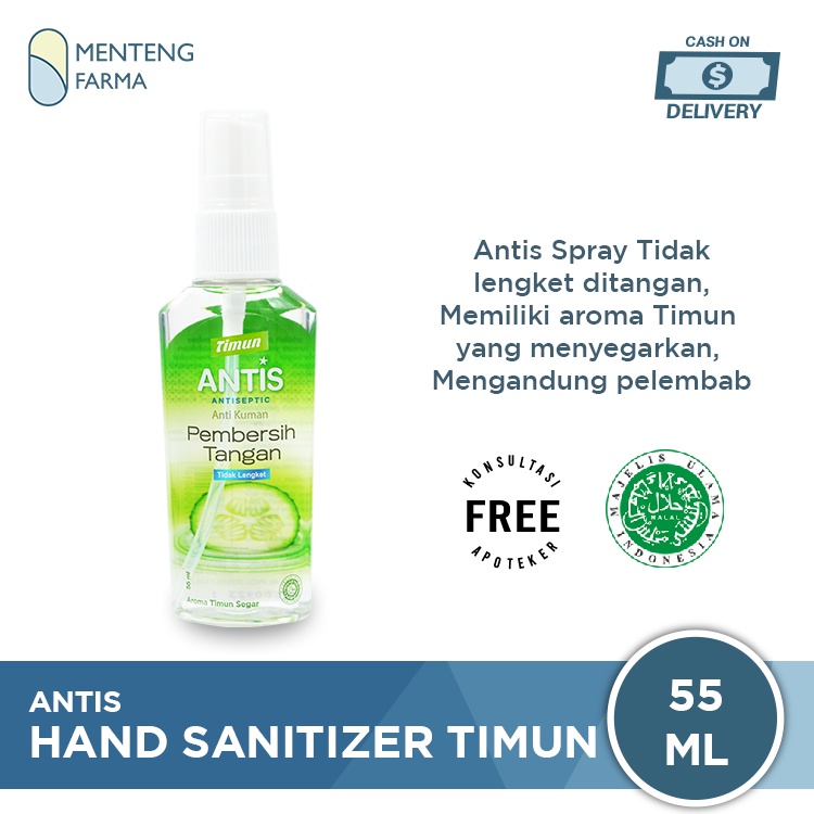 Antis Hand Sanitizer Spray Timun 55 mL - Pembersih Tangan Anti Kuman