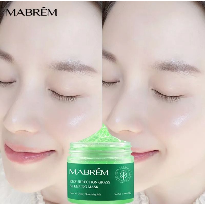 MABREM Plant Hydrating Face Whitening Skin Care Moisturizing Anti-Aging Revitalizing Cream Sleeping Facial  Treatment-Perawatan Wajah Anti-Aging Sebelum Tidur-50gr