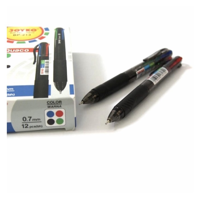 

Pulpen / Ballpoint / Pen Joyko 4 Warna QUACO BP 213 (Pcs)