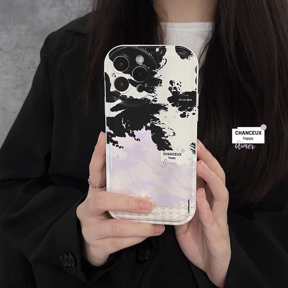 Case Pelindung Bahan Silikon Motif Kotak-Kotak Ungu Untuk Iphone 14 7 8 SE2020 7 + 8PLUS XS XR 11 12 13 PRO MAX