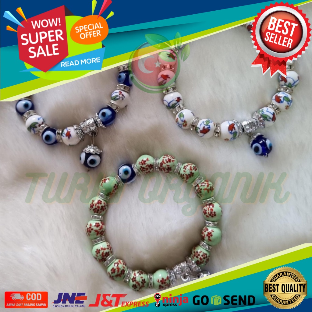 GELANG KERAMIK ASLI TURKI 100% GELANG MATA BIRU (BLUE EYES) ORIGINAL TURKEY | GELANG NAZAR BONCUK CANTIK ORIGINAL TURKIYE