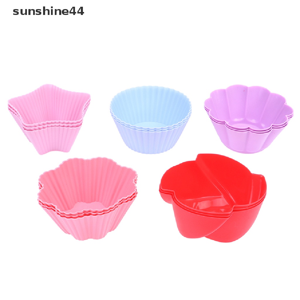 Sunshine 4pcs / Set Cetakan Kue Bentuk Bervariasi Bahan Silikon Tidak Beracun