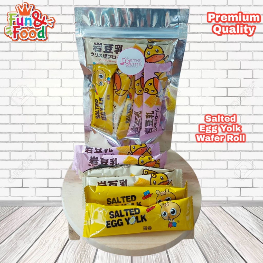 

Salted Egg Yolk Wafer Roll Wafer Kuning Telur Asin Telor Asin Kualitas Premium