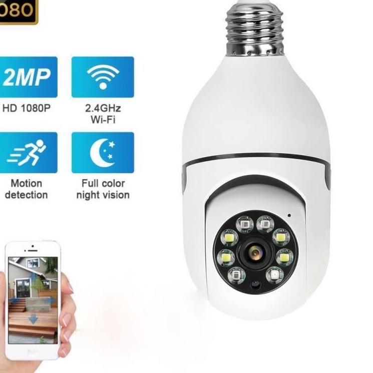 Super Kualitas 2MP WIFI E27 Lamp Bulb IP Camera Night Vision PTZ Security Camera CCTV Video Surveillance