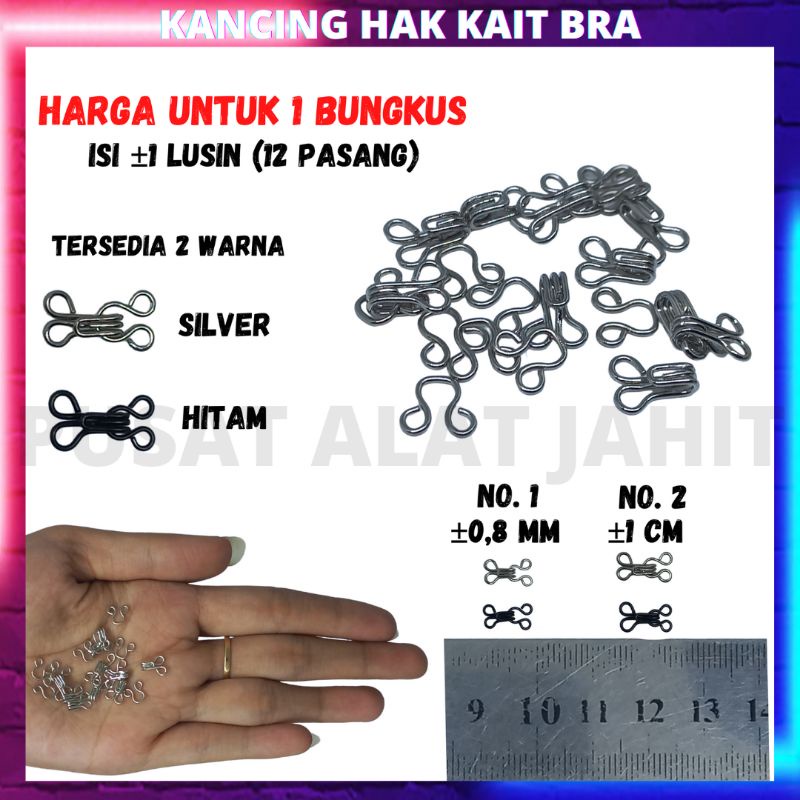 KANCING HAK KAIT KAITAN PENGAIT HOOK BRA BH BEHA ROK CELANA KEBAYA KORSET KEMBEN BAJU DRESS PESTA SI