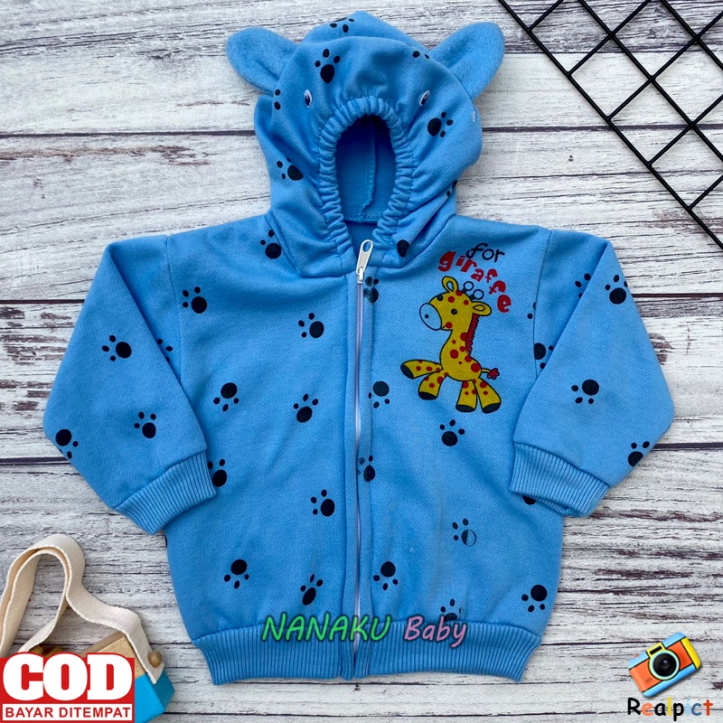 Jaket Bayi Sweater Mantel Bayi Hangat Kupluk Kuping Anak Usia 0-6 Bulan Anababy