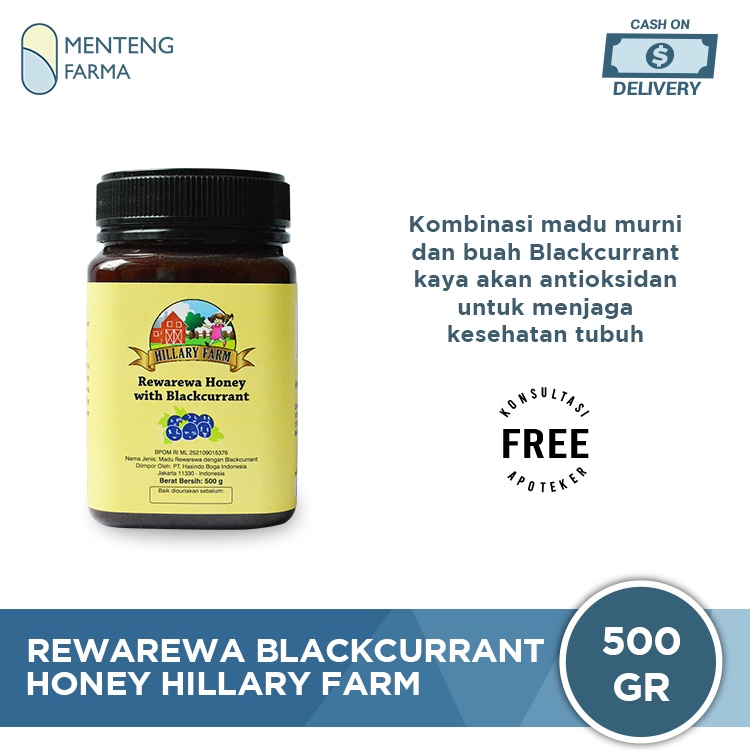 Rewarewa Blackcurrant Honey Hillary Farm 500 Gram - Madu Rewarewa