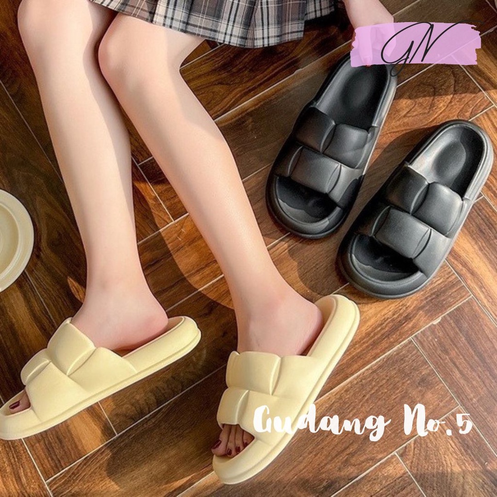 GN-6608-A1 Sandal Jelly Sandal Slop Korea Import Jelly Soft Slipper Anti slip Elastic Empuk PVC