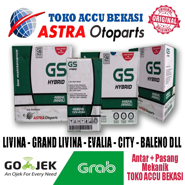 GS Astra Hybrid NS60L Aki Mobil Livina Evalia City Baleno Grand livina