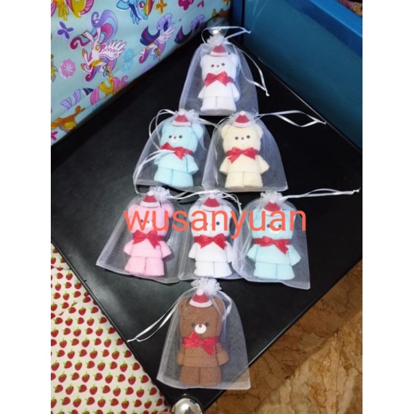 Souvenir handuk natal santa bear