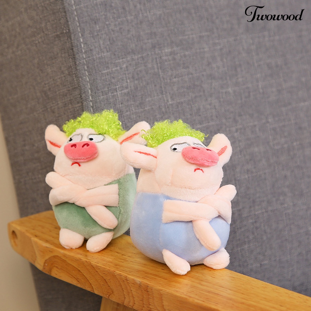 Twowood Gantungan Kunci Boneka Babi Bahan Plush Untuk Hadiah Ulang Tahun