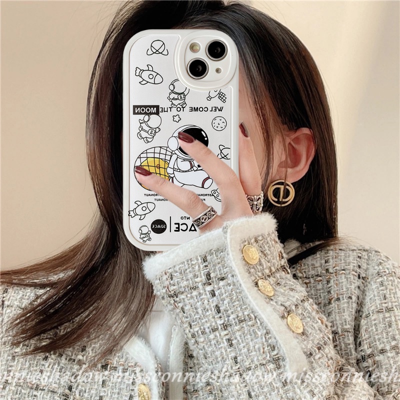 Case NASA Untuk Samsung A04s A04 A12 A13 A03s A32 A03 A73 A71 A22 A53 A52 A52s A50 A21s A50s A30s A33 A20s A02s A23 A31 A10s M23 A72 A51 A11 Kartun Basket Astronot Soft Case