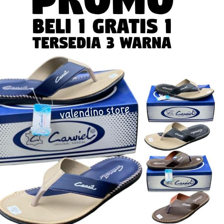 Tren Terbaru BELI 1 GRATIS 1 Sandal Carvil Pria Japit / Sandal Slide Pria / Sandal Casual Pria / San
