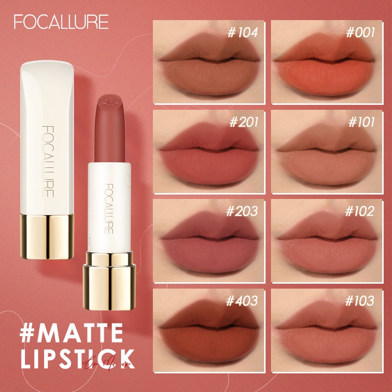 FOCALLURE Tahan Air Lip Cream Lipstik- Lip Makeup Untuk Bibir Original Lipstik Madam Kosmetik Lip Cream Matte FA24